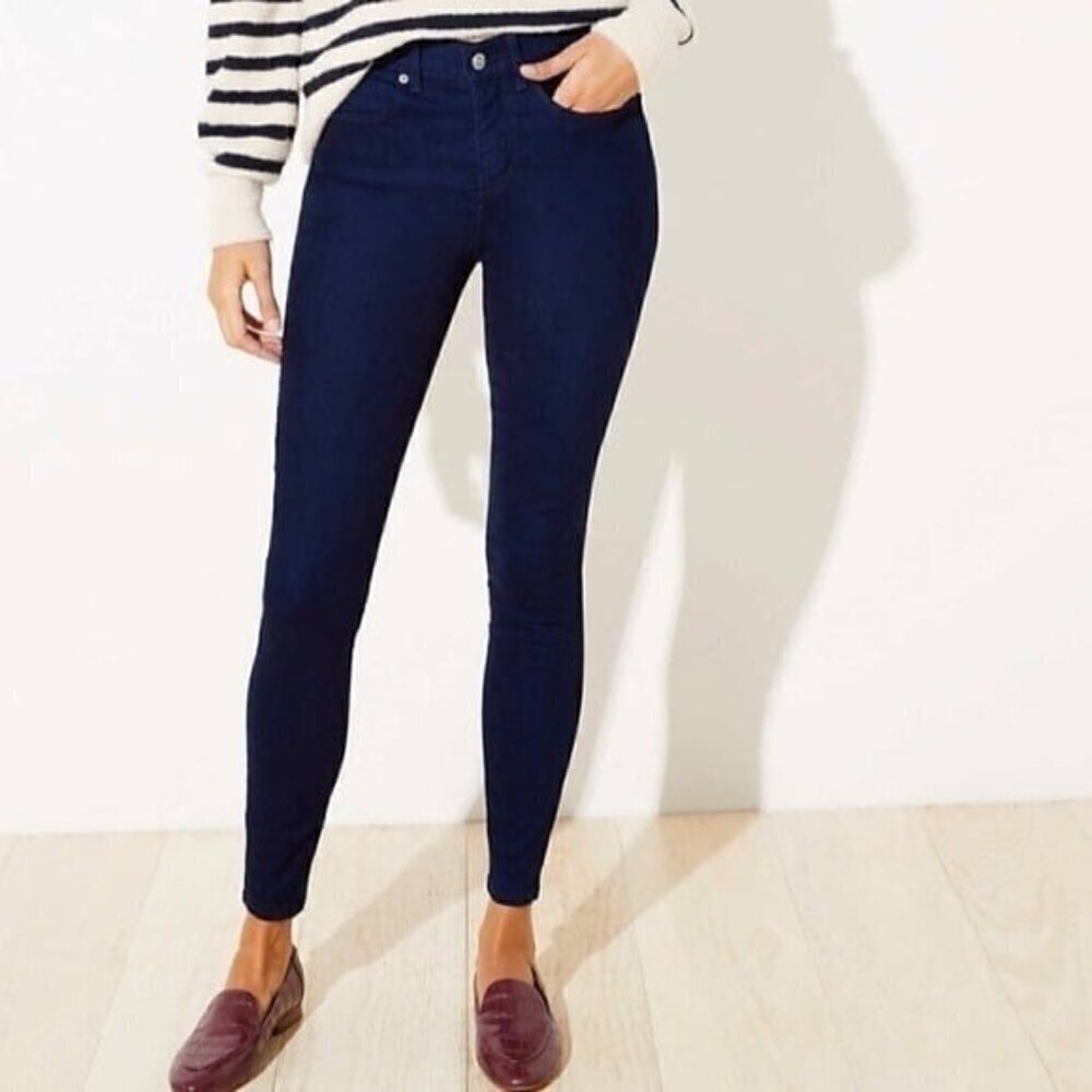 Loft NWT Cozy High Rise Denim Leggings in … - Picture 1 of 12
